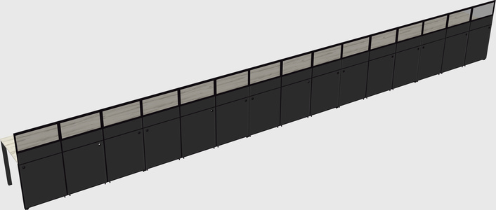 Shared rectangular cubicle
