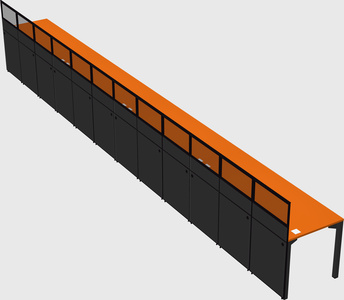 Shared rectangular cubicle