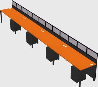 Shared rectangular cubicle