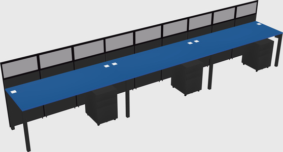Shared rectangular cubicle