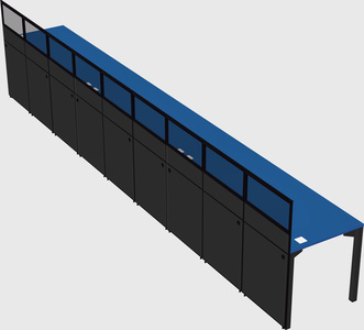 Shared rectangular cubicle