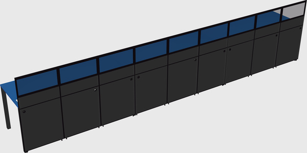 Shared rectangular cubicle