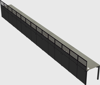 Shared rectangular cubicle