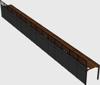 Shared rectangular cubicle