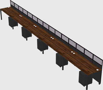 Shared rectangular cubicle