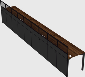 Shared rectangular cubicle