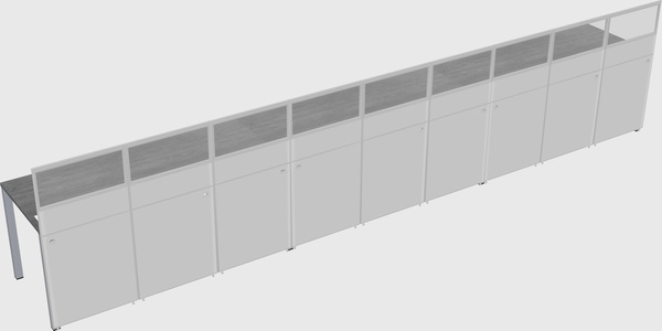 Shared rectangular cubicle