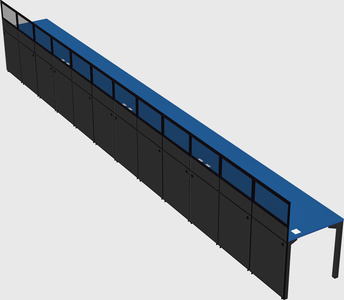 Shared rectangular cubicle