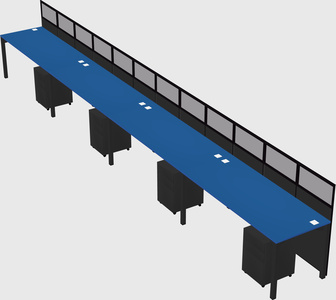 Shared rectangular cubicle