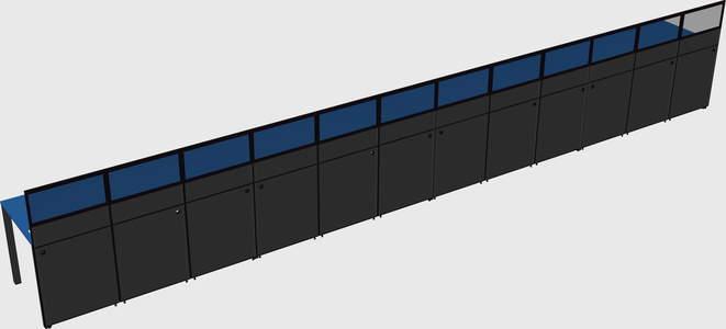 Shared rectangular cubicle