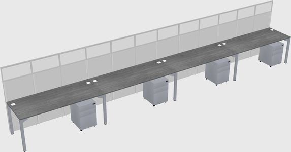 Shared rectangular cubicle