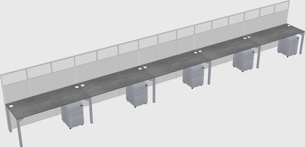 Shared rectangular cubicle