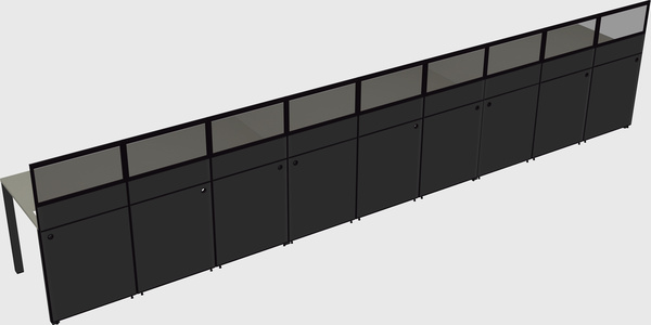 Shared rectangular cubicle