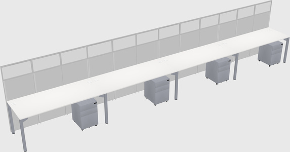 Shared rectangular cubicle
