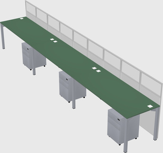 Shared rectangular cubicle
