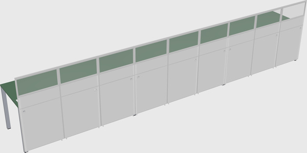 Shared rectangular cubicle