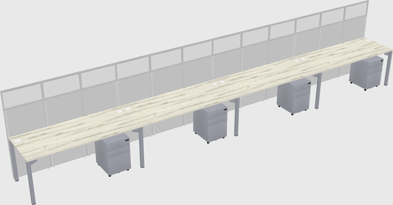 Shared rectangular cubicle