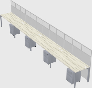 Shared rectangular cubicle