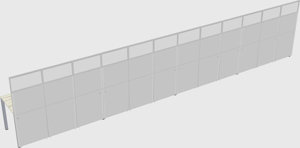 Shared rectangular cubicle