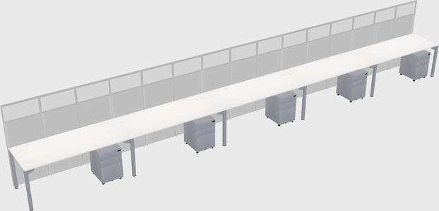 Shared rectangular cubicle
