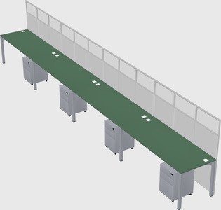 Shared rectangular cubicle