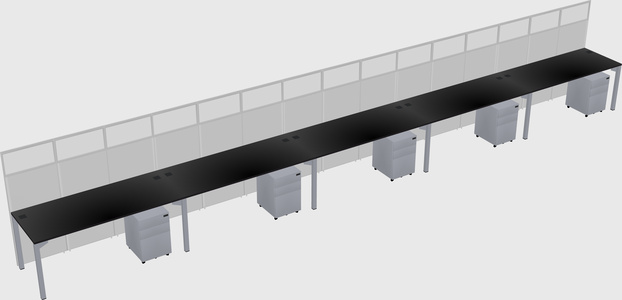Shared rectangular cubicle
