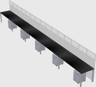 Shared rectangular cubicle