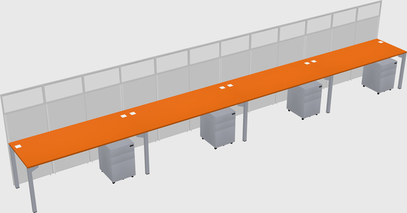 Shared rectangular cubicle