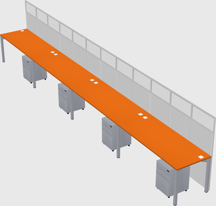 Shared rectangular cubicle