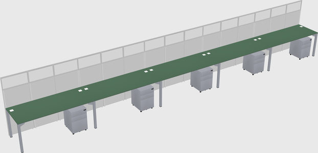 Shared rectangular cubicle