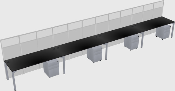 Shared rectangular cubicle
