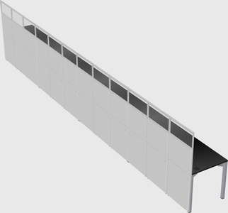 Shared rectangular cubicle