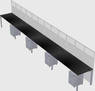Shared rectangular cubicle