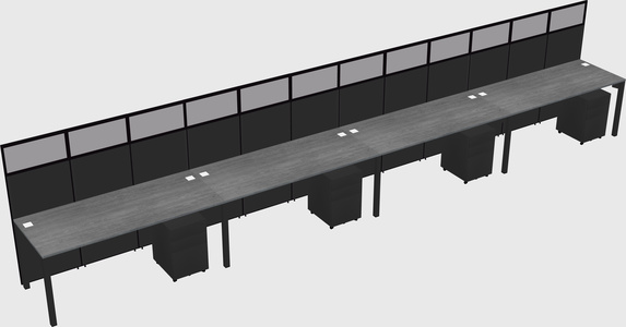 Shared rectangular cubicle