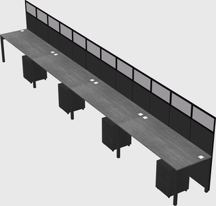 Shared rectangular cubicle
