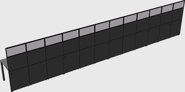 Shared rectangular cubicle