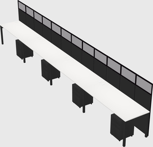 Shared rectangular cubicle