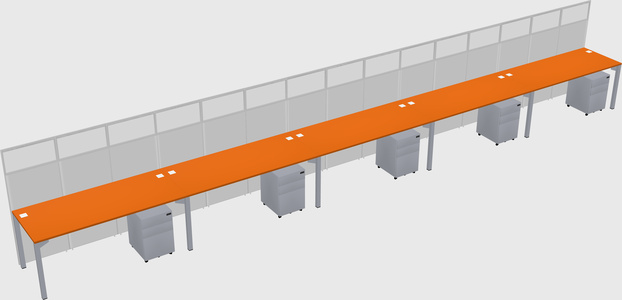 Shared rectangular cubicle