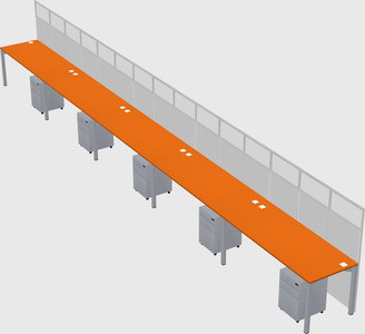 Shared rectangular cubicle