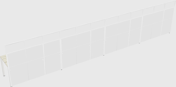 Shared rectangular cubicle