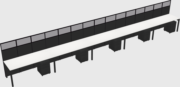 Shared rectangular cubicle