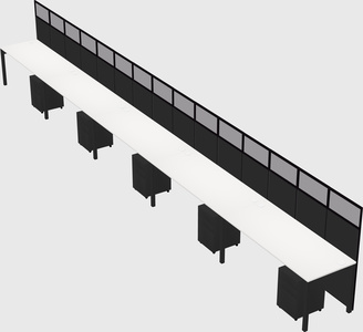 Shared rectangular cubicle