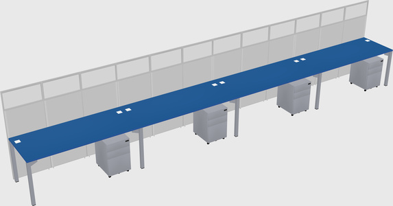 Shared rectangular cubicle