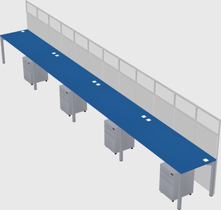 Shared rectangular cubicle