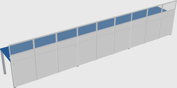 Shared rectangular cubicle
