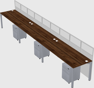 Shared rectangular cubicle