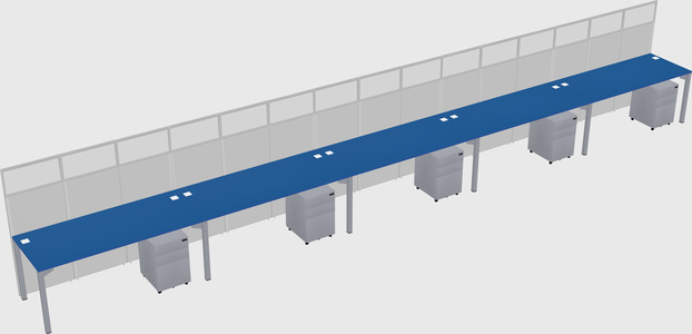 Shared rectangular cubicle