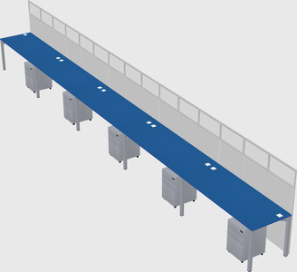 Shared rectangular cubicle