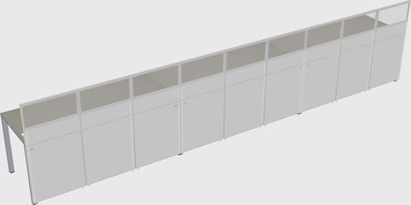 Shared rectangular cubicle