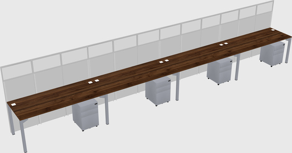 Shared rectangular cubicle